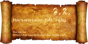 Hartenstein Károly névjegykártya