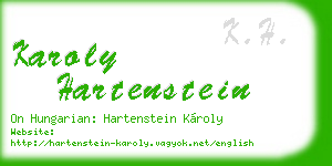 karoly hartenstein business card