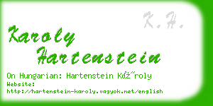 karoly hartenstein business card